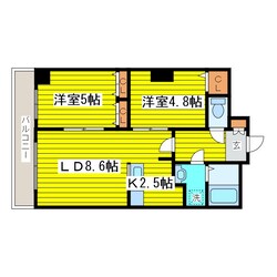 東区役所前駅 徒歩6分 3階の物件間取画像